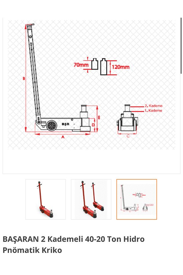 40 Ton 2 Kademeli Havalı Kriko - 3