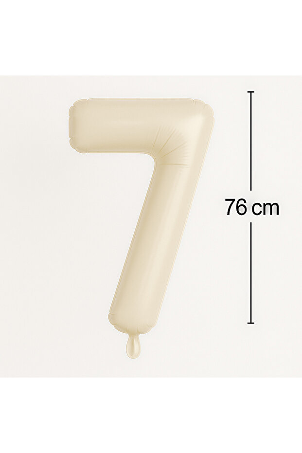 Foil Number Balloon 7 Years Old Cream 76 cm Large Size