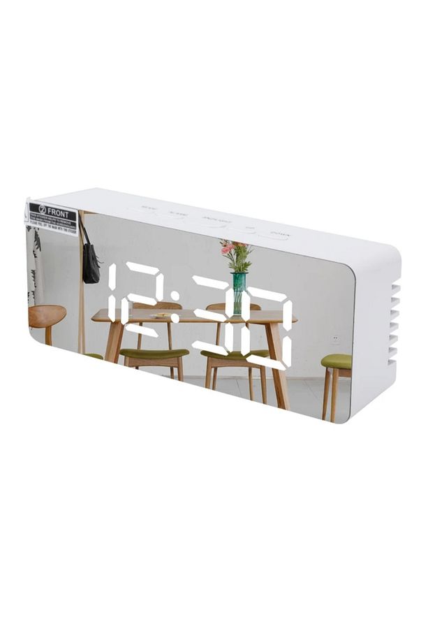 Aynalı Çalar Saat Alarm Takvim Led Dijital Masa Saati - 7