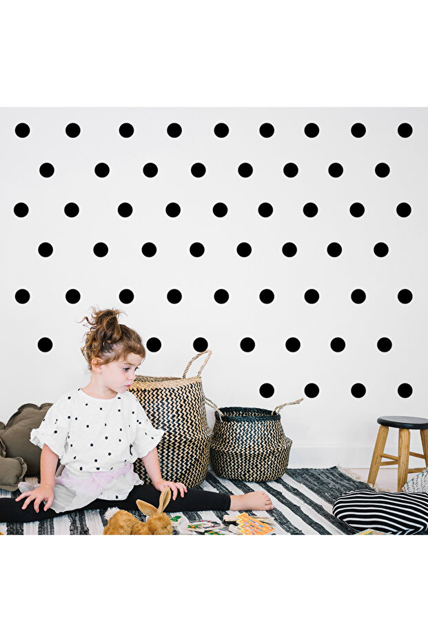 100 Pieces Round - Polka Dot Sticker in 5cm Size