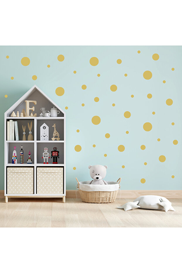 Various Sizes Round Polka Dot Wall Sticker Set between 1.5-18cm - 268 Pieces