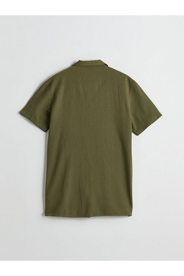 LCW ECO Regular Fit Keten Karışımlı Erkek Gömlek - 6