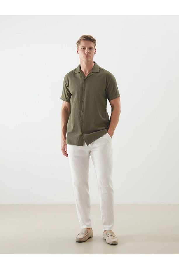 LCW ECO Regular Fit Keten Karışımlı Erkek Gömlek - 2
