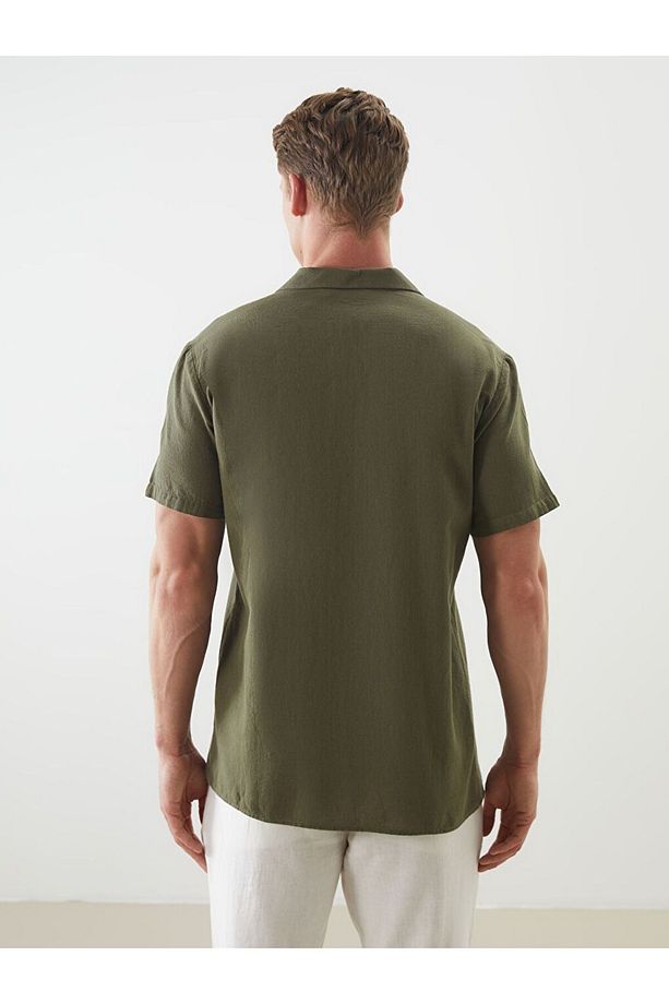 LCW ECO Regular Fit Keten Karışımlı Erkek Gömlek - 4