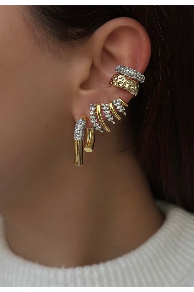 Vip Series Gold Zircon Stone Design Earrings