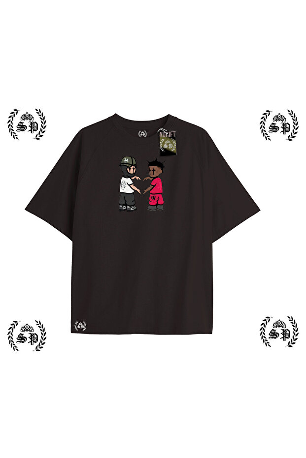 Y2K Chrome Printed Black T-Shirt