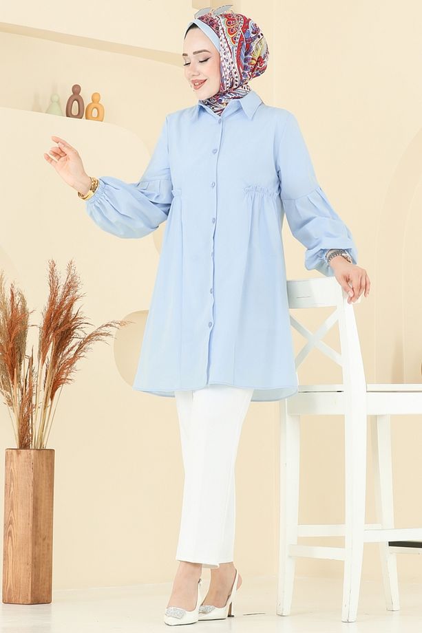 Gömlek Yakalı Tunik 3055KTR750 Bebe Mavisi - 3