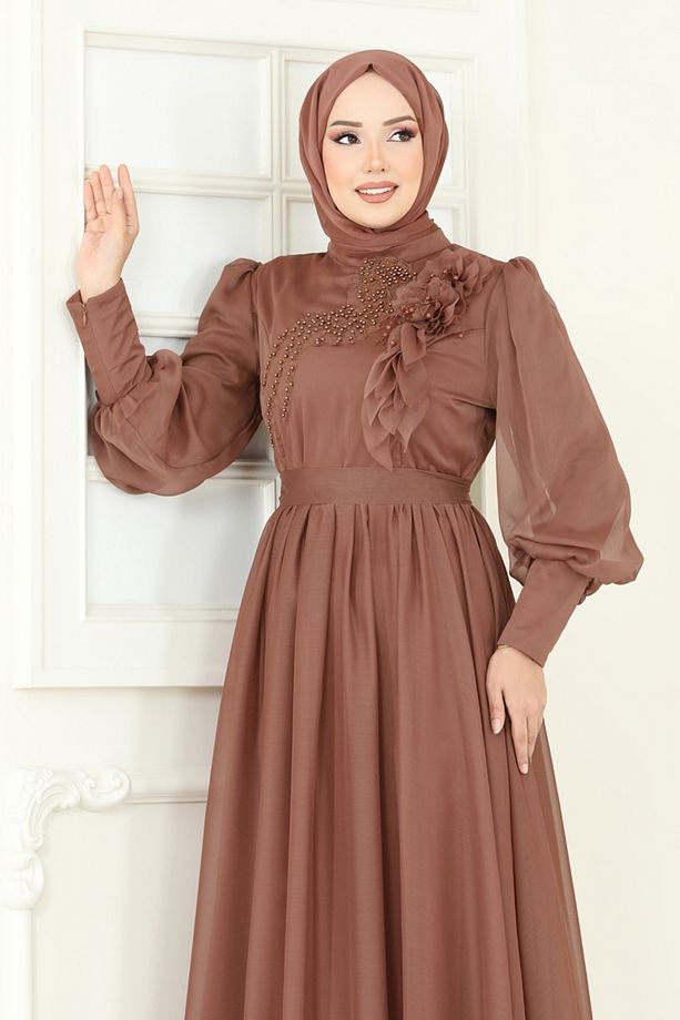İnci Detay Janjan Abiye 8000AB368 Bakır - 4
