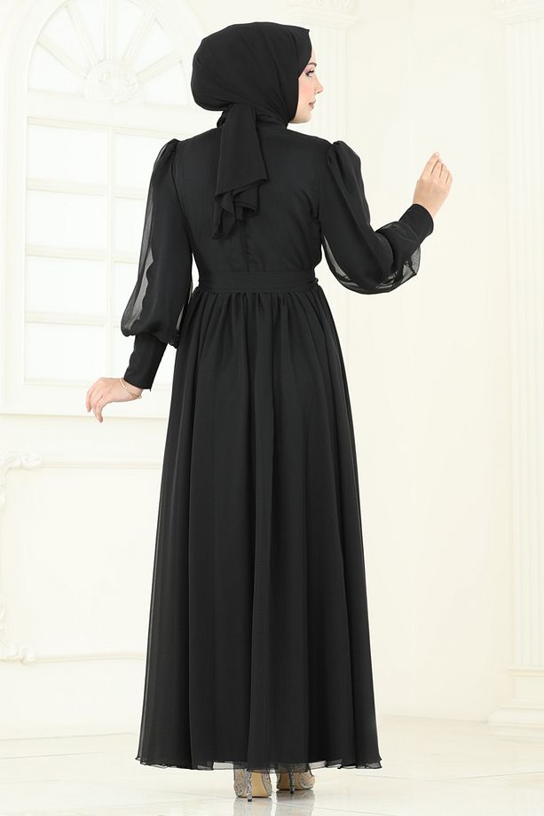 İnci Detay Janjan Abiye 8000AB368 Siyah - 6