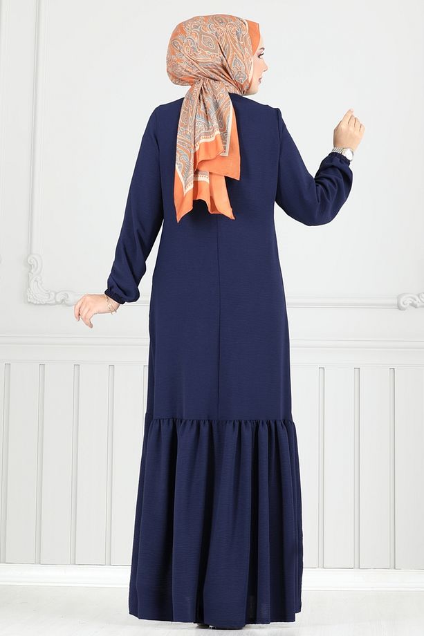Önü Taşlı Tesettür Elbise 2680SL432 Laci - 5