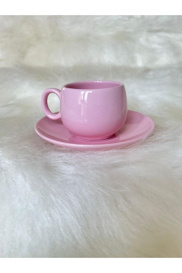 Tombul Kahve Fincanı 1 Adet - Pembe - 4