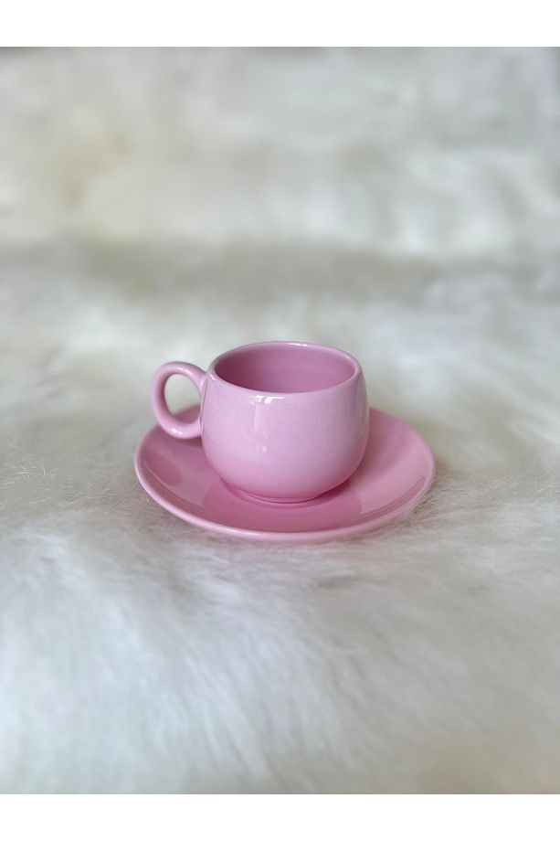 Tombul Kahve Fincanı 1 Adet - Pembe - 3