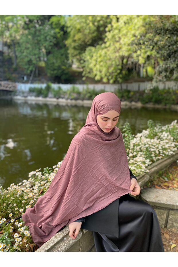 Bambu Kraş Şal Gül Kurusu - 3