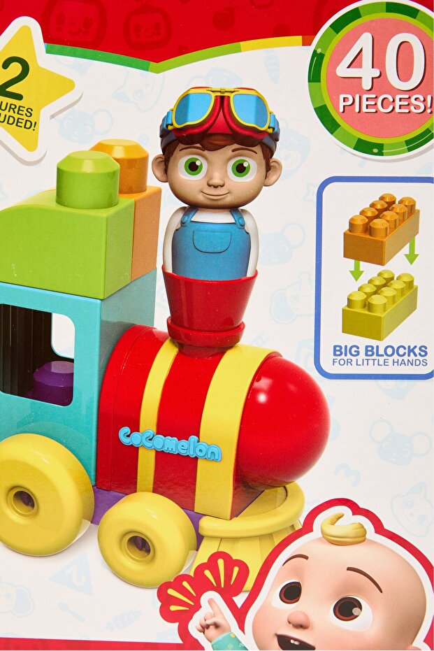 مجموعة مكعبات بناء قطار التكديس، 40 قطعة كبيرة - 4