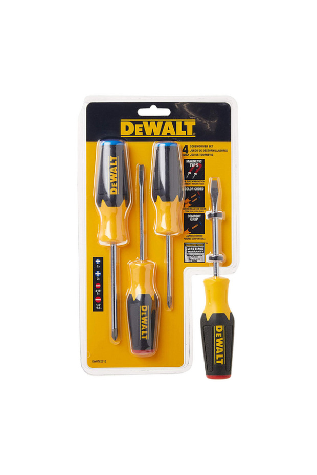 طقم مفكات براغي متعدد الألوان مكون من 4 قطع - 4