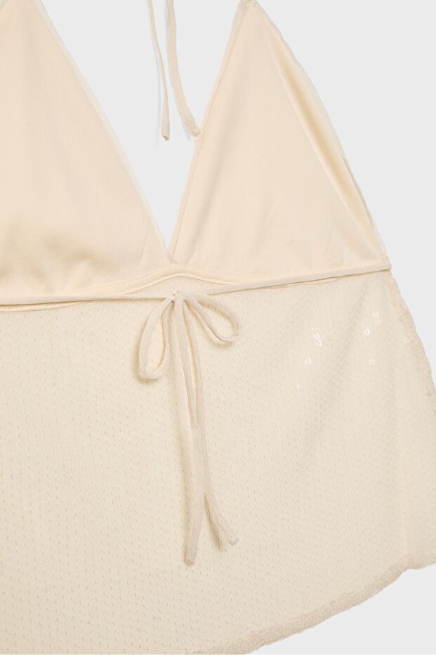 Halter yaka pullu üst - 8