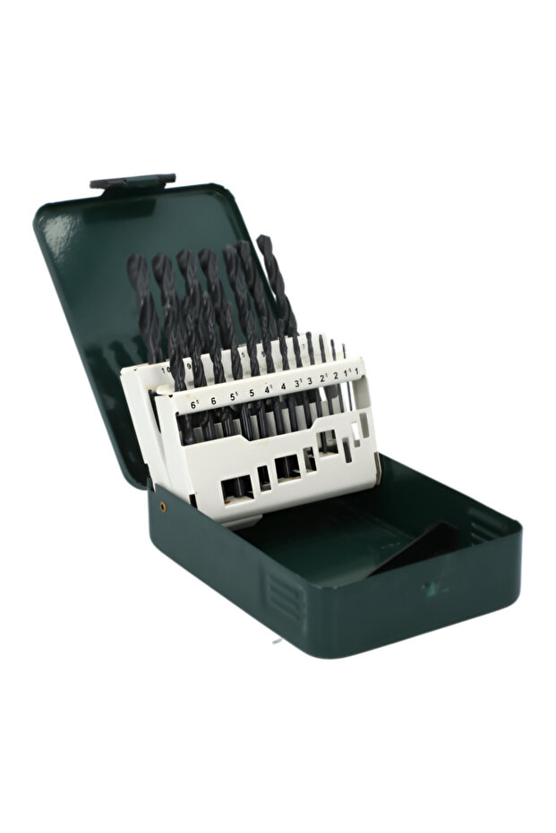 19-Piece Robust Twist High Speed Steel Chisel Edge Drill Bit Set Multicolor - 1