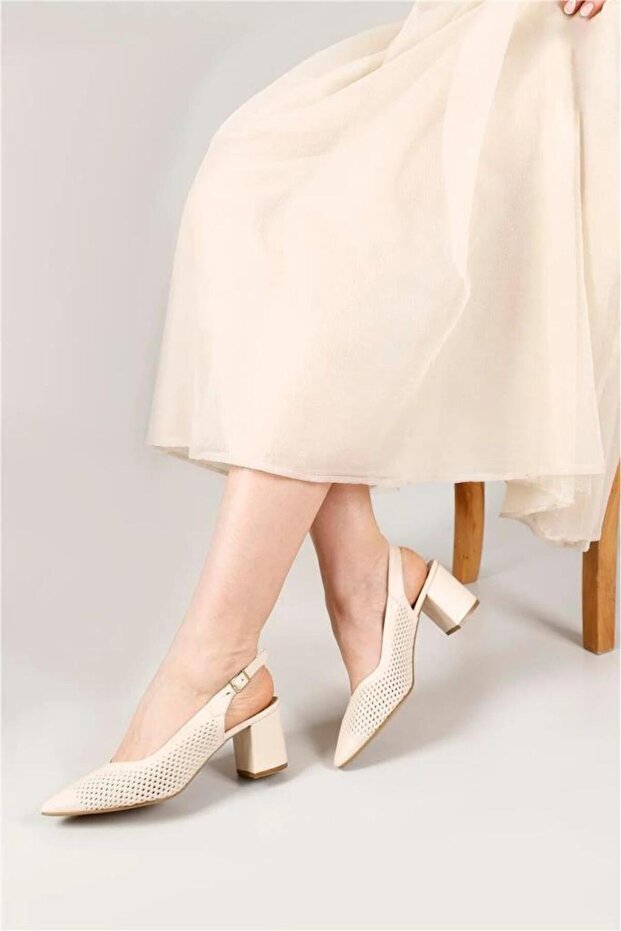 Pisagor Ps-32470 Women's Open Back Heeled Shoes