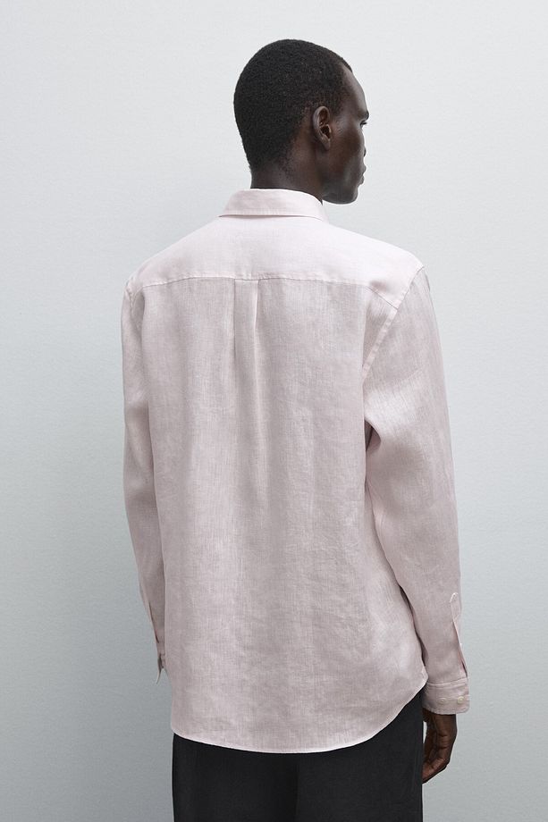 %100 keten regular fit gömlek - 3