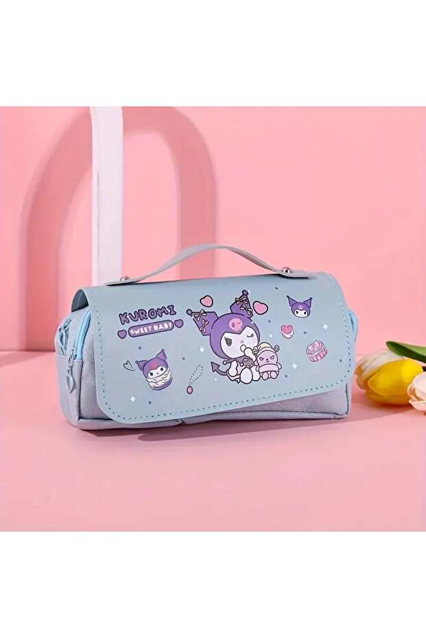 2 Compartment Pencil Case Blue (21Cm*10Cm) Ad68516