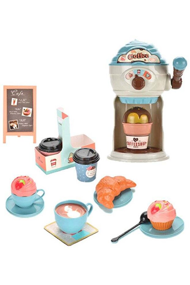 Pretend Coffee Machine Play Kitchen Toy Set, Non-Toxic Gift for Children