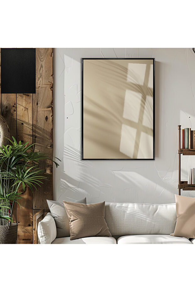 Amazing | Soft Leaf Shadow Model 01 | Framed Tempered Glass Table Single Vertical