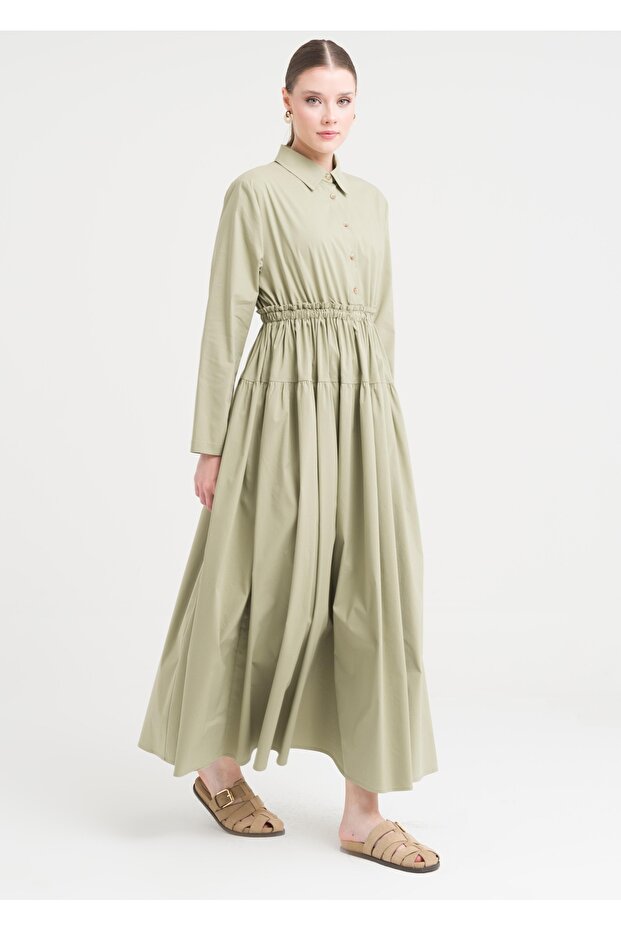 Beli Lastikli Elbise - 4