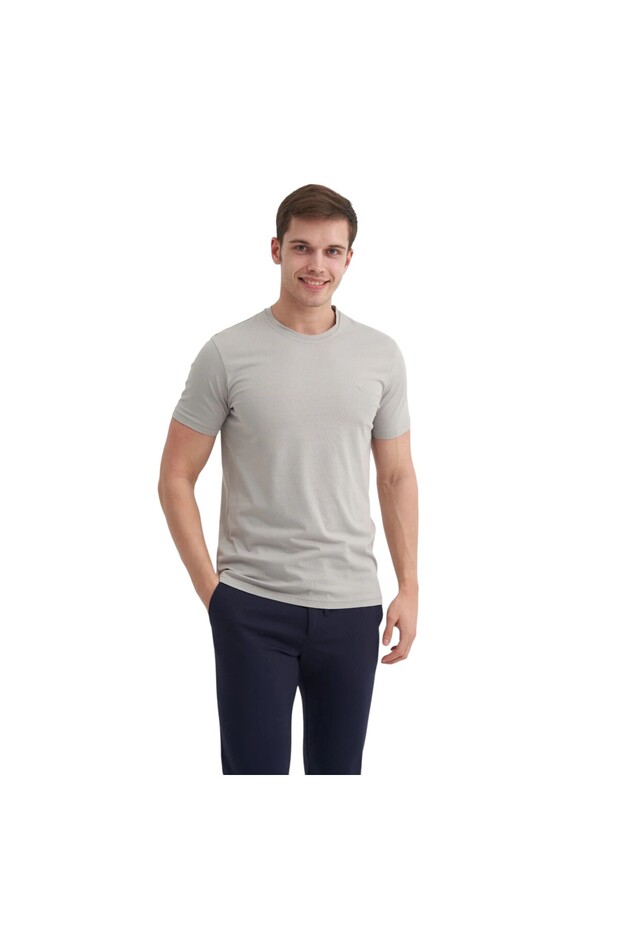Men's Slim Fit Crew Neck Cotton Plain T-Shirt 4623