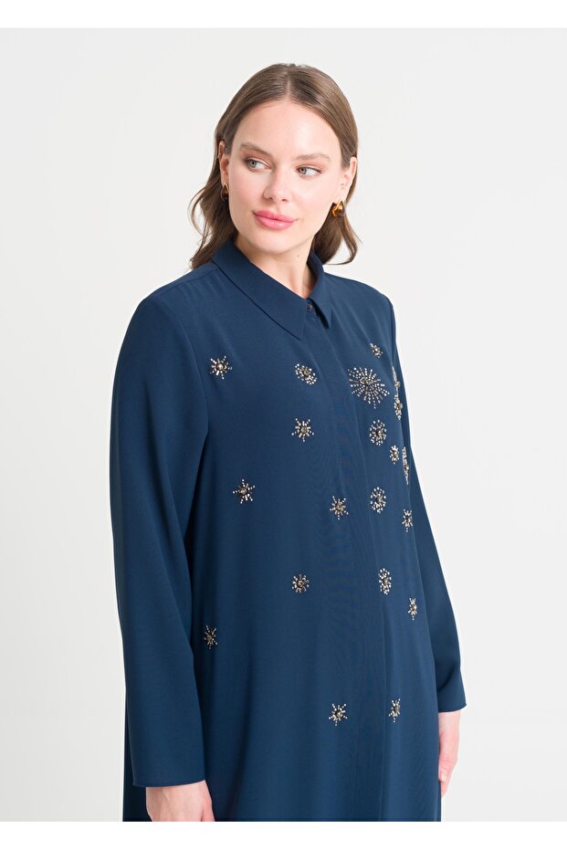 İşlemeli Kemerli Pardesü - 5