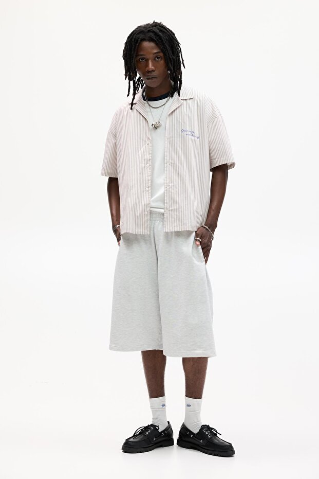 Çizgili kısa kollu gömlek - 3