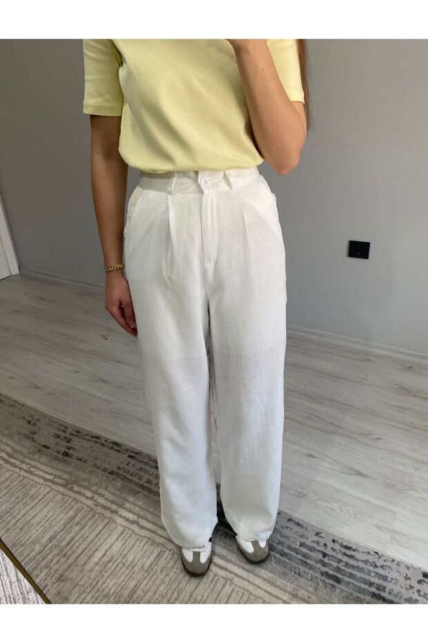 High Waist Palazzo Pants with Clamp Detail