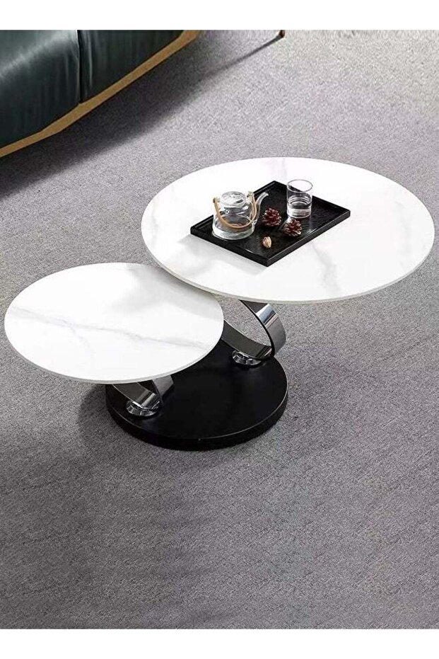 1-Piece Multipurpose Rotatable Shelves Coffee Table