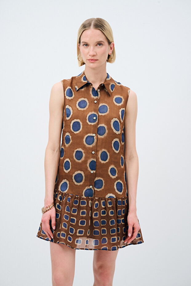 Büzgülü Mini Elbise - 4