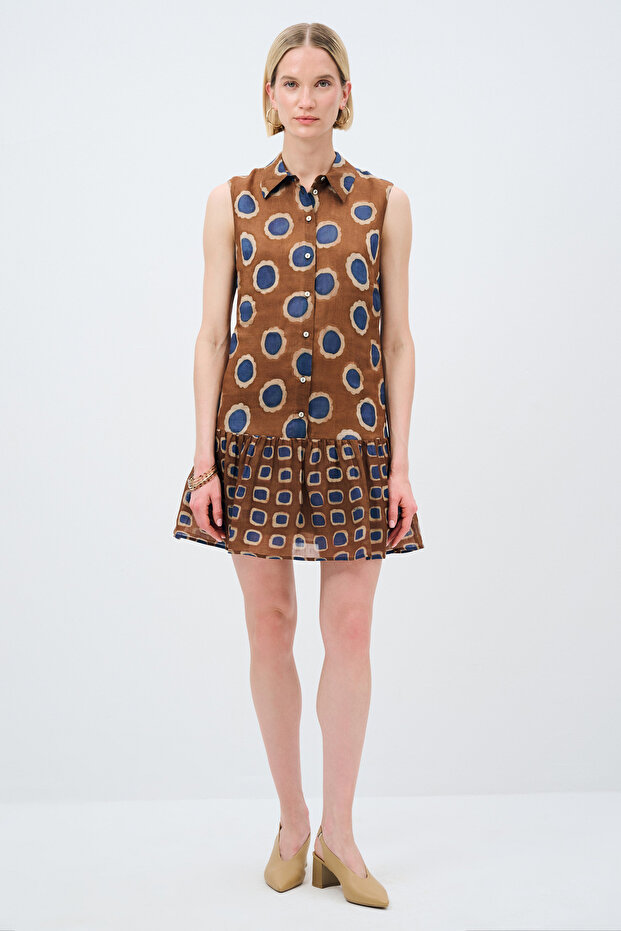 Büzgülü Mini Elbise - 3