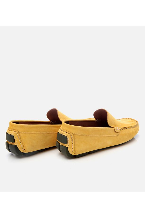 Erkek Nubuk Deri Sarı Hafif Tabanlı Günlük Loafer - 4