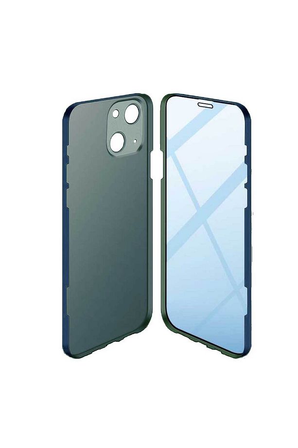 Apple iPhone 13 Mini Uyumlu 360 Derece Tam Kaplayan Cam Kapak Kılıf - 4