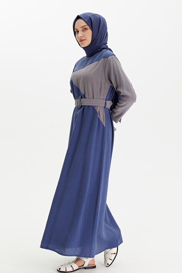 Çift Renkli Elbise - 2
