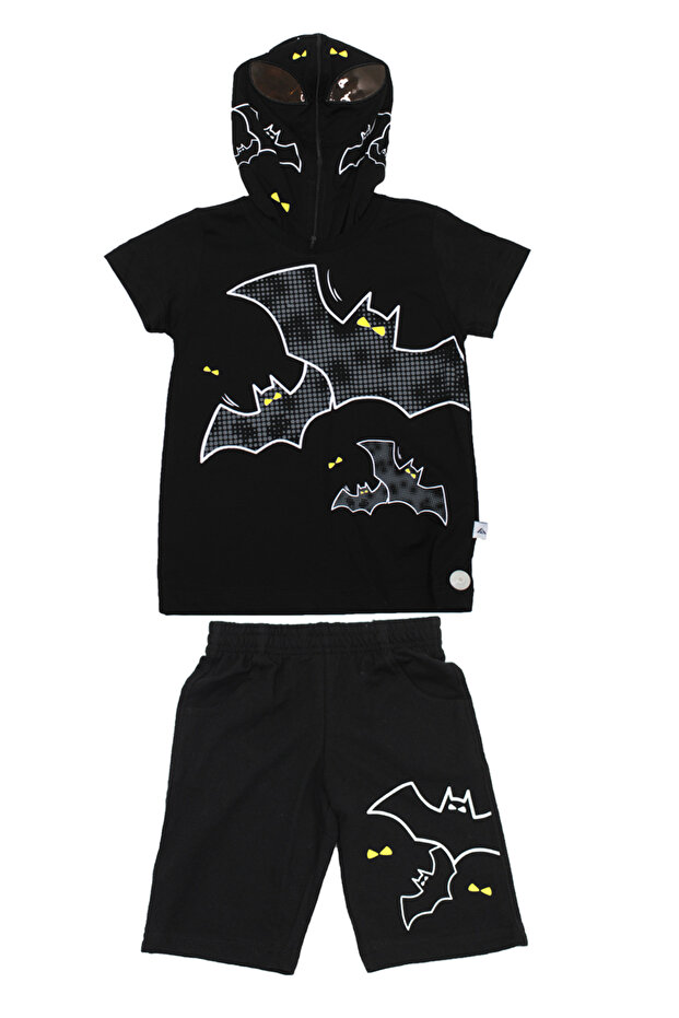 Gigas Hooded Zippered Batman Shorts Set