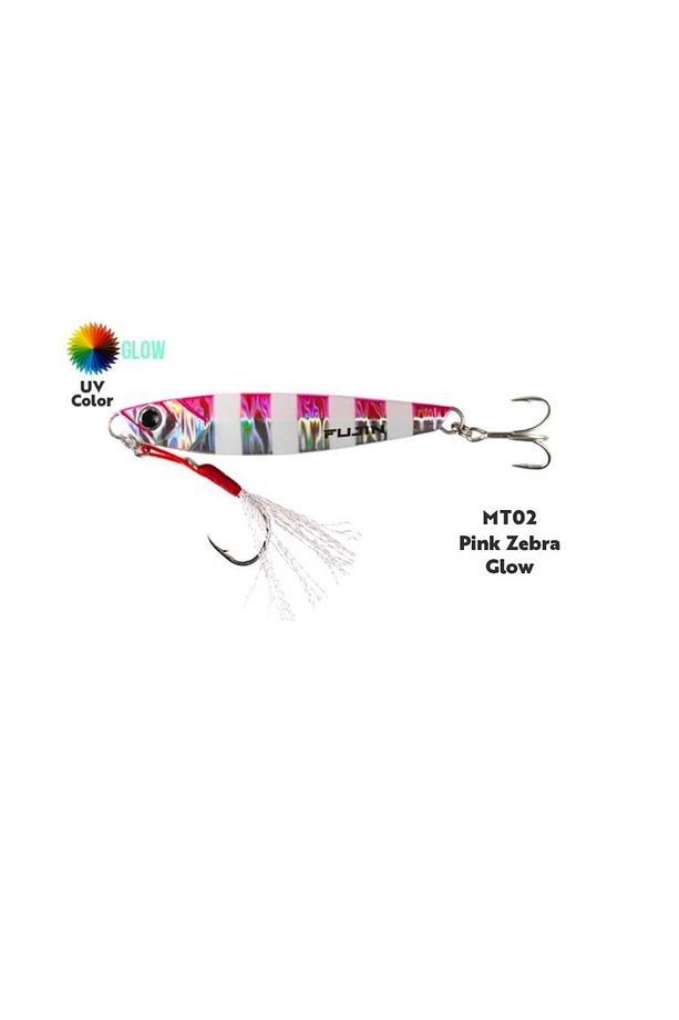 Jig-X 60gr Shore Jigging Jig Yem (RENK: MT02 Pink Zebra Glow ) - 1