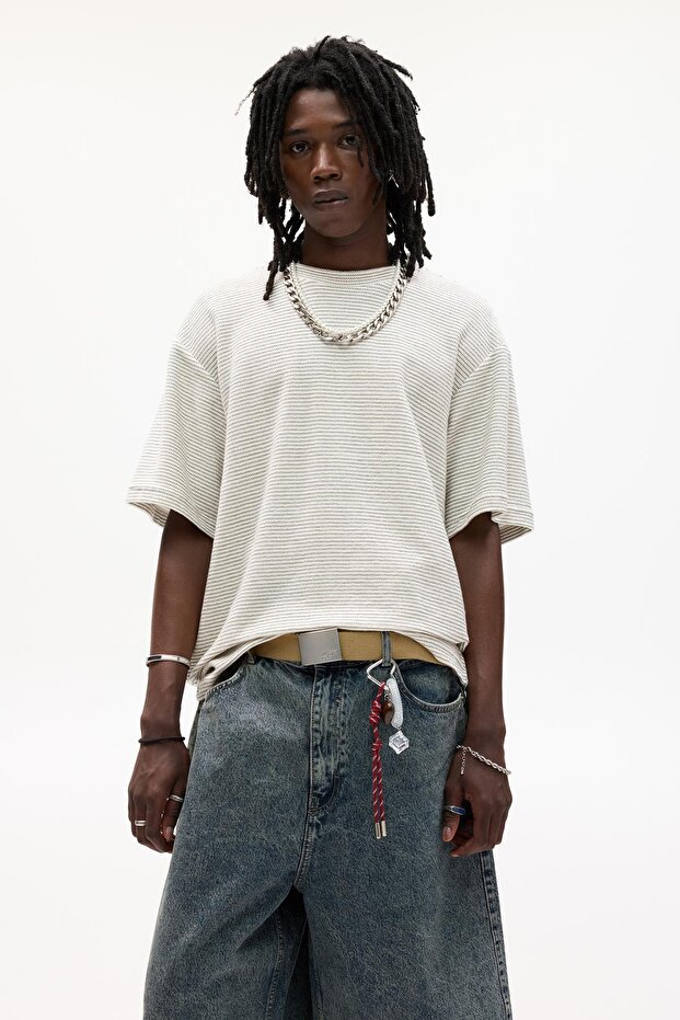 Rustik çizgili t-shirt - 2