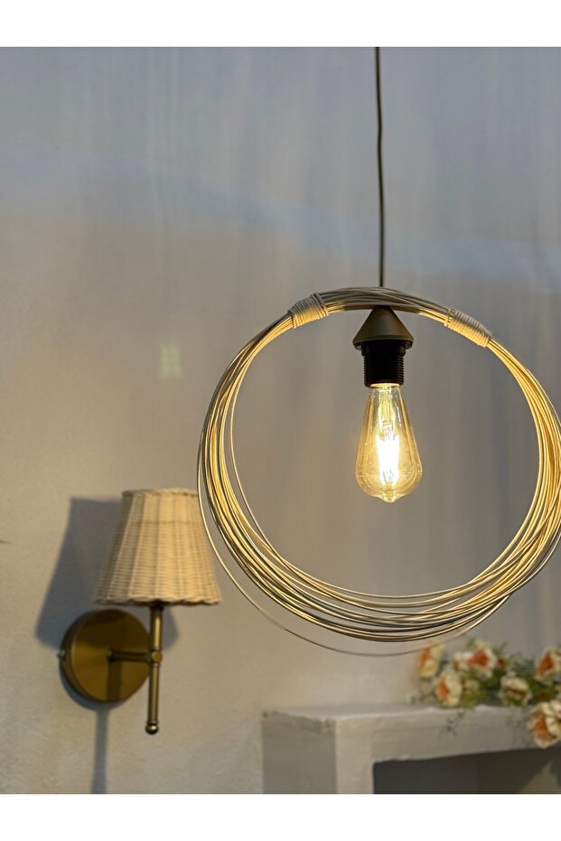 Luna Rattan Bambu Sarkıt Avize - 2