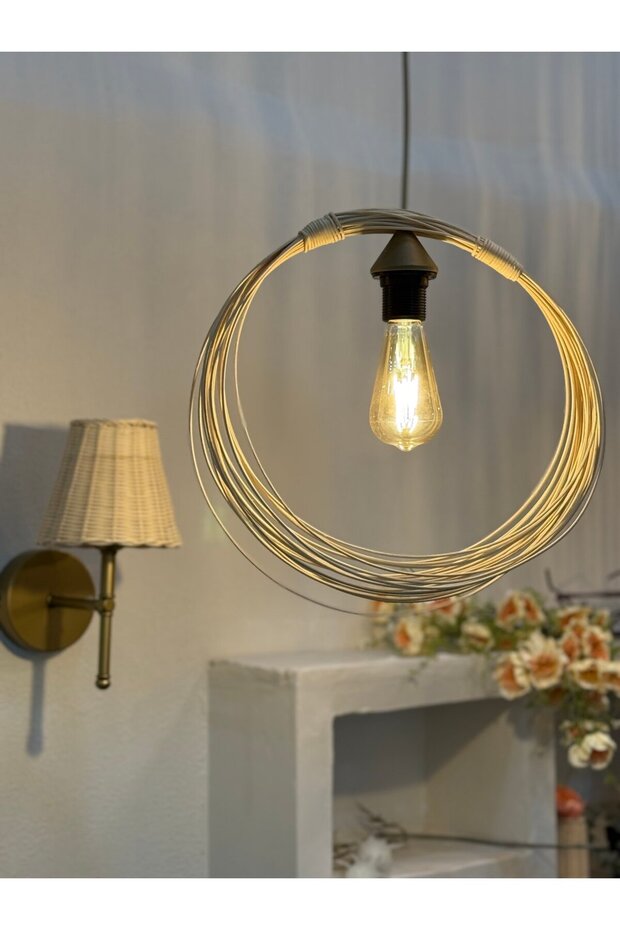 Luna Rattan Bambu Sarkıt Avize - 4