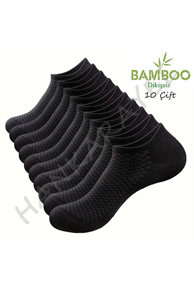 Unisex Bamboo Seamless Anti-Sweat Short Booties Socks 10 Pairs