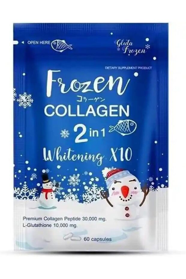 Kairvi Frozen Collagen 2-in-1 Whitening X10 – Glutathione & Collagen Capsules with Vitamin C, Zinc