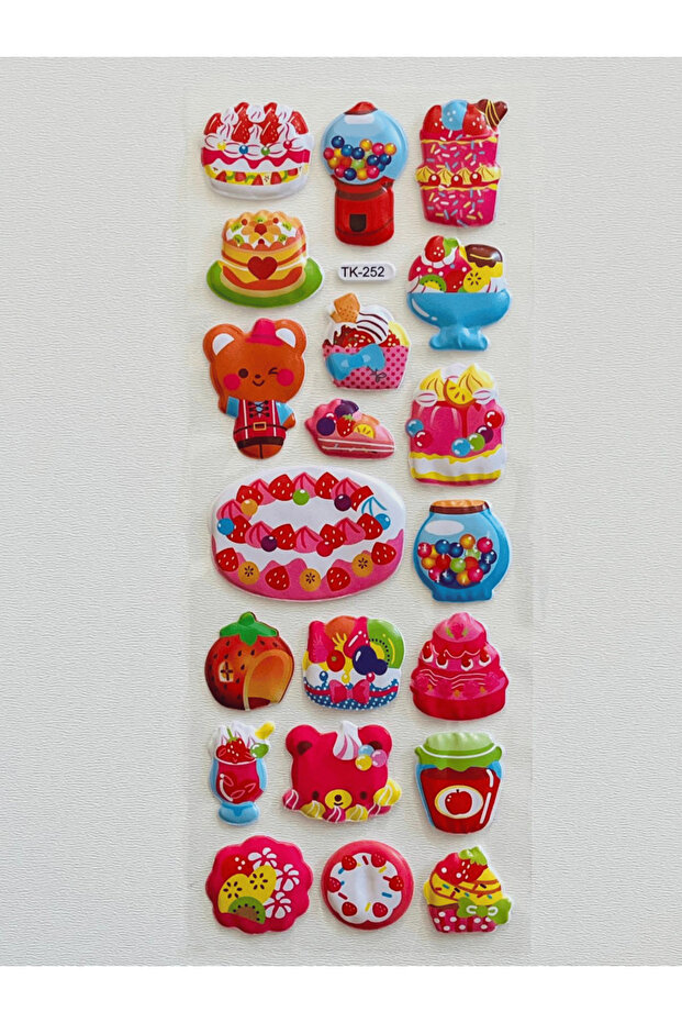 3D Tatlı Temalı Kabartmalı Sticker Seti - 4