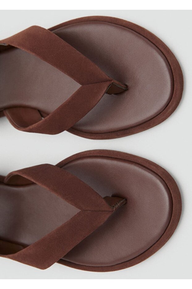 Bantlı süet sandalet - 5