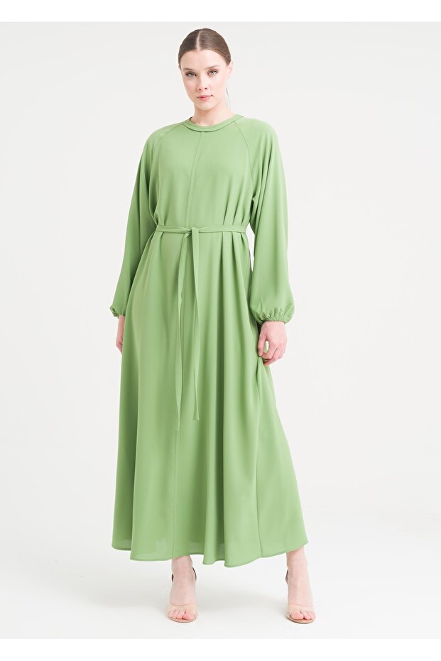 Reglan Kol Kemerli Elbise - 5