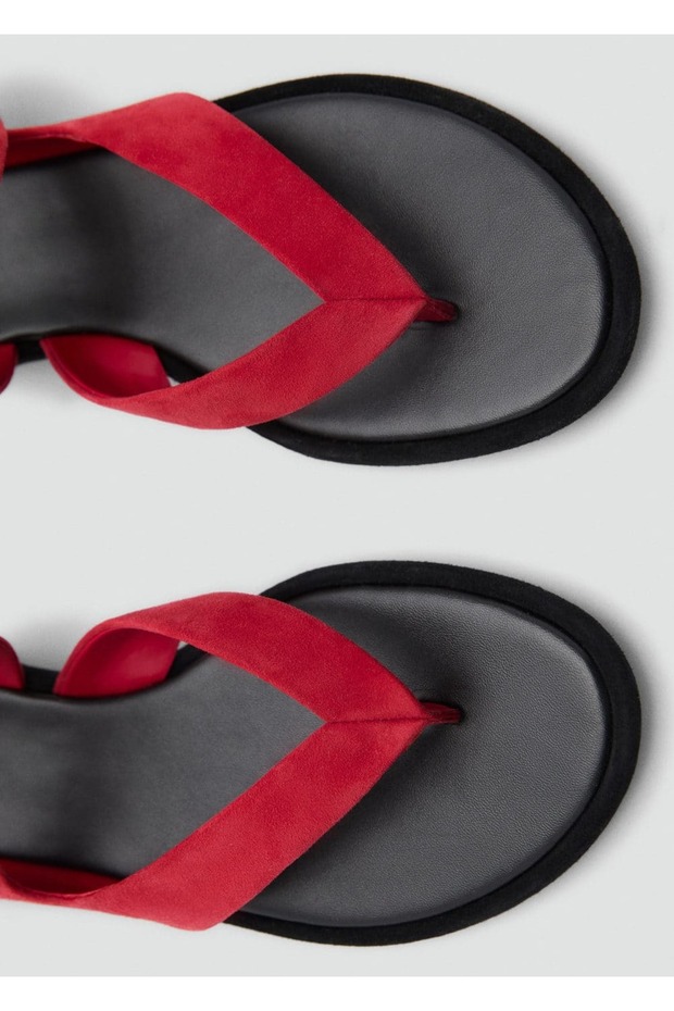 Bantlı süet sandalet - 6