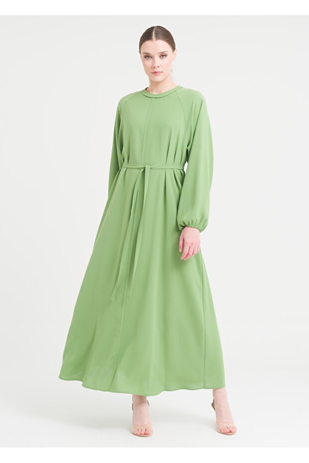 Reglan Kol Kemerli Elbise - 1