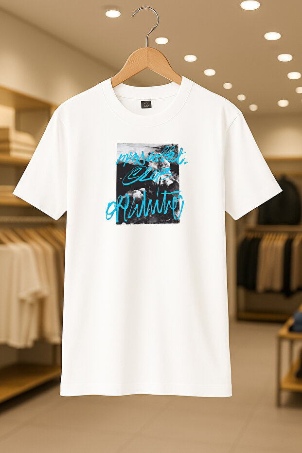Off-White Written Printed Oversize Unisex 100% Cotton Breathable Thick Fabric T-Shirt